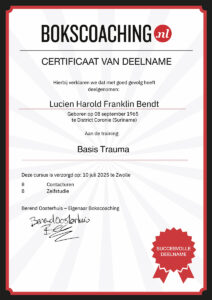 Certificaat Traumadag - Lucien Bendt